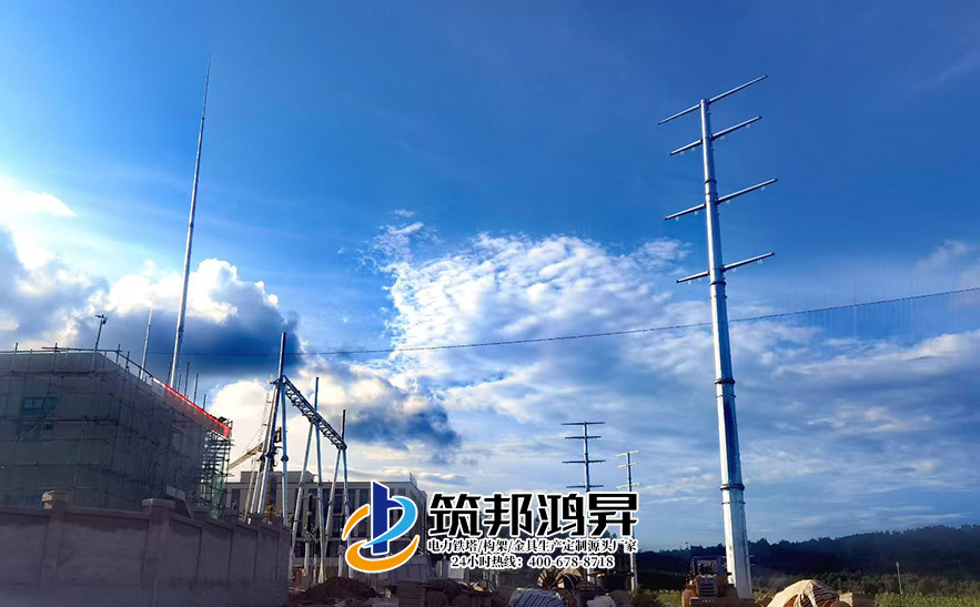 云南曲靖廣儲(chǔ)電力鐵塔，鋼管桿塔